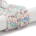 Electroplate Glass Beads, Faceted, Flat Round, Colorful, 4x2.5mm, Hole: 0.9mm, about 100~104pcs/strand, 14.17''~14.96''(36~38cm)