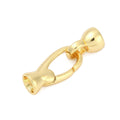 Brass Fold Over Clasps, Cadmium Free & Nickel Free & Lead Free, Oval, Real 18K Gold Plated, 25mm