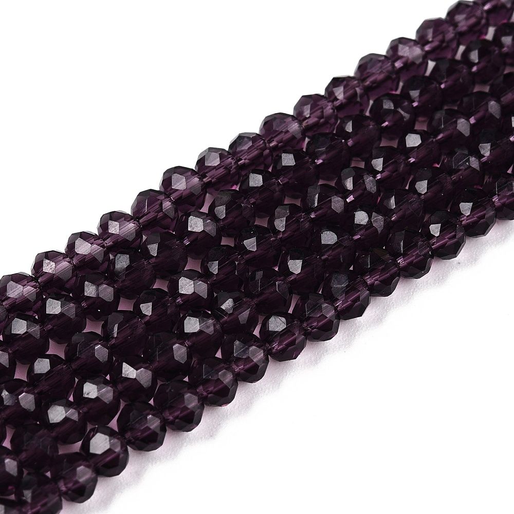 Glass Beads Strands, Faceted, Rondelle, 3.5~3.8x3mm, Hole: 0.4mm, about 105~110pcs/strand, 29~31cm
