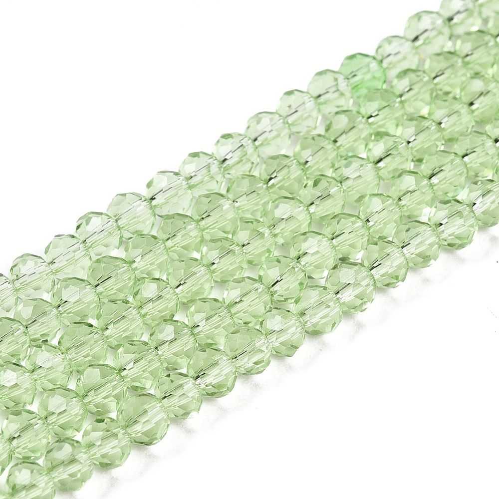 Glass Beads Strands, Faceted, Rondelle, 3.5~3.8x3mm, Hole: 0.4mm, about 105~110pcs/strand, 29~31cm