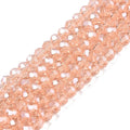 Electroplate Glass Beads Strands, Pearl Luster Plated, Faceted, Rondelle, 3.5~3.8x3mm, Hole: 0.4mm, about 105~110pcs/strand, 29~31cm