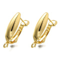 2pcs/Brass Hoop Earring Finding, Long-Lasting Plated, Cadmium Free & Lead Free, Rack Plating, Real 18K Gold Plated/23x6.5x14mm