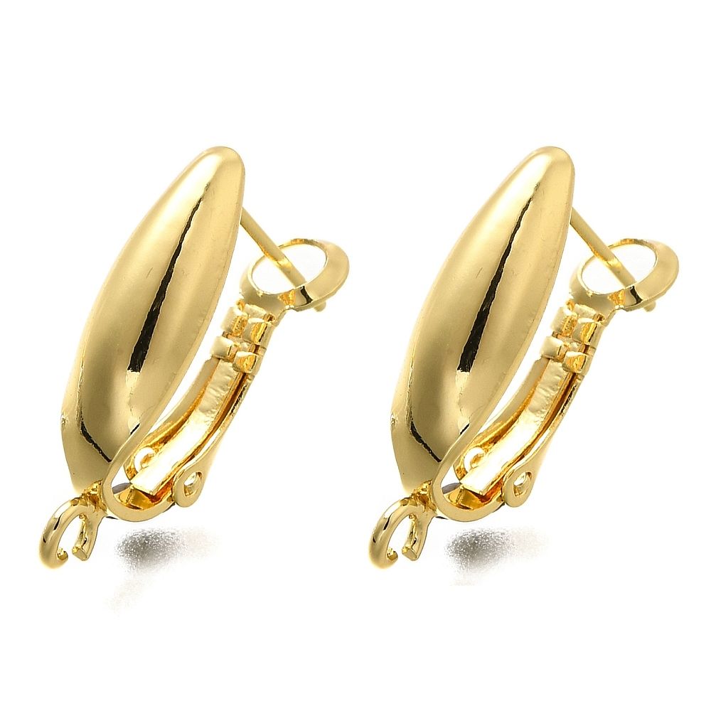 2pcs/Brass Hoop Earring Finding, Long-Lasting Plated, Cadmium Free & Lead Free, Rack Plating, Real 18K Gold Plated/23x6.5x14mm