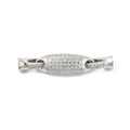 Brass Micro Pave Clear Cubic Zirconia Fold Over Clasp/44mm