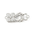 Brass Micro Pave Clear Cubic Zirconia Interlocking Clasp/25mm