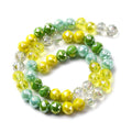 Transparent Glass Beads Strands, Round, Faceted, 8x7mm, Hole: 1.5mm, about 50pcs/strand, 14.17''(36cm)