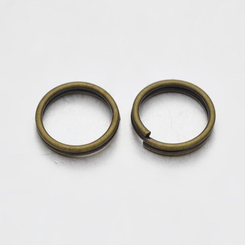~30pcs/8x1mm/Brass Split Rings, Double Loops Jump Rings, Antique Bronze