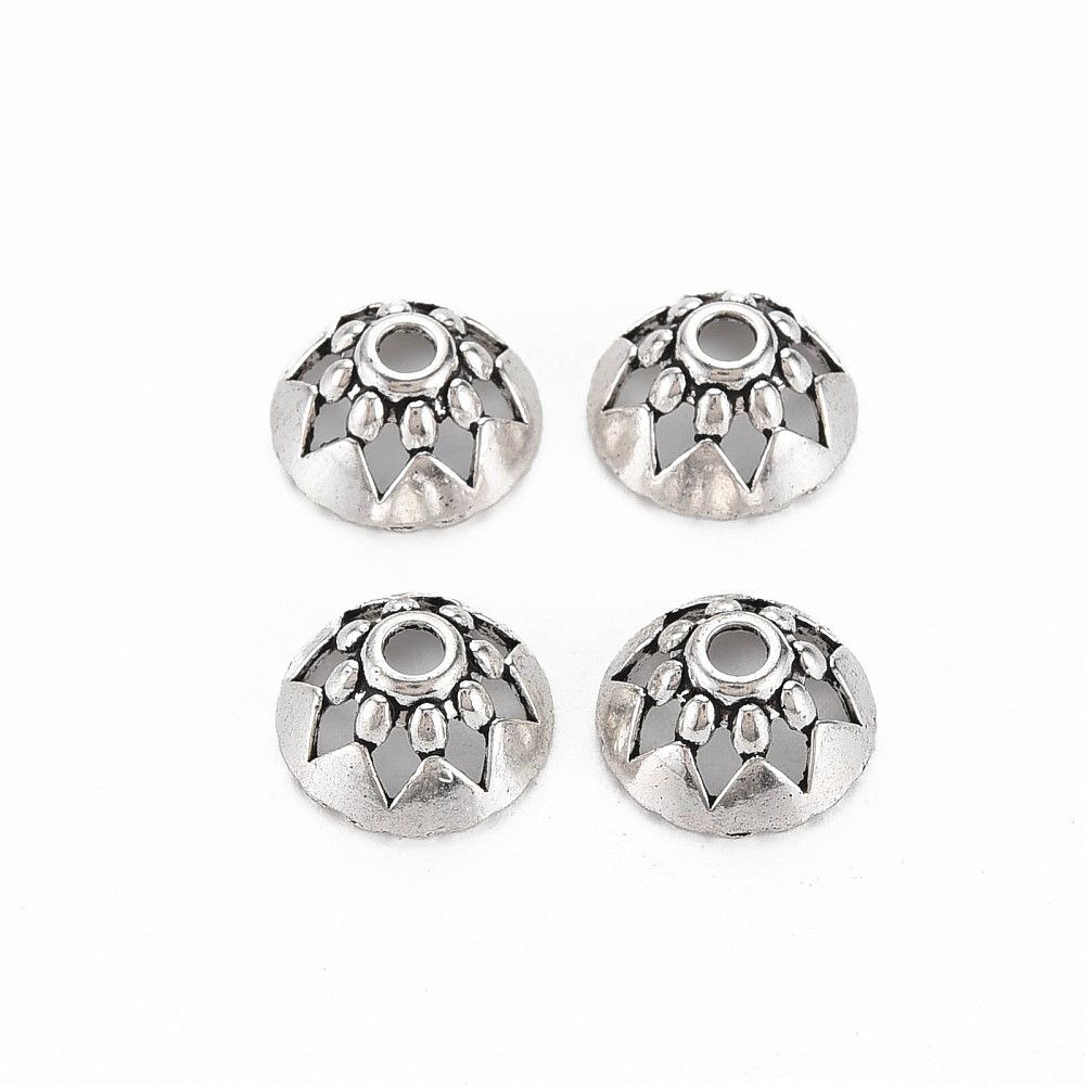 10pcs/Tibetan Style Alloy Bead Caps/ 12.5x6mm