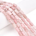 Natural Pink Opal Beads Strands, Barrel, 9.5~10.5x6~7mm, Hole: 0.7mm, about 38pcs/strand, 15.16~15.35 inch(38.5~39cm)