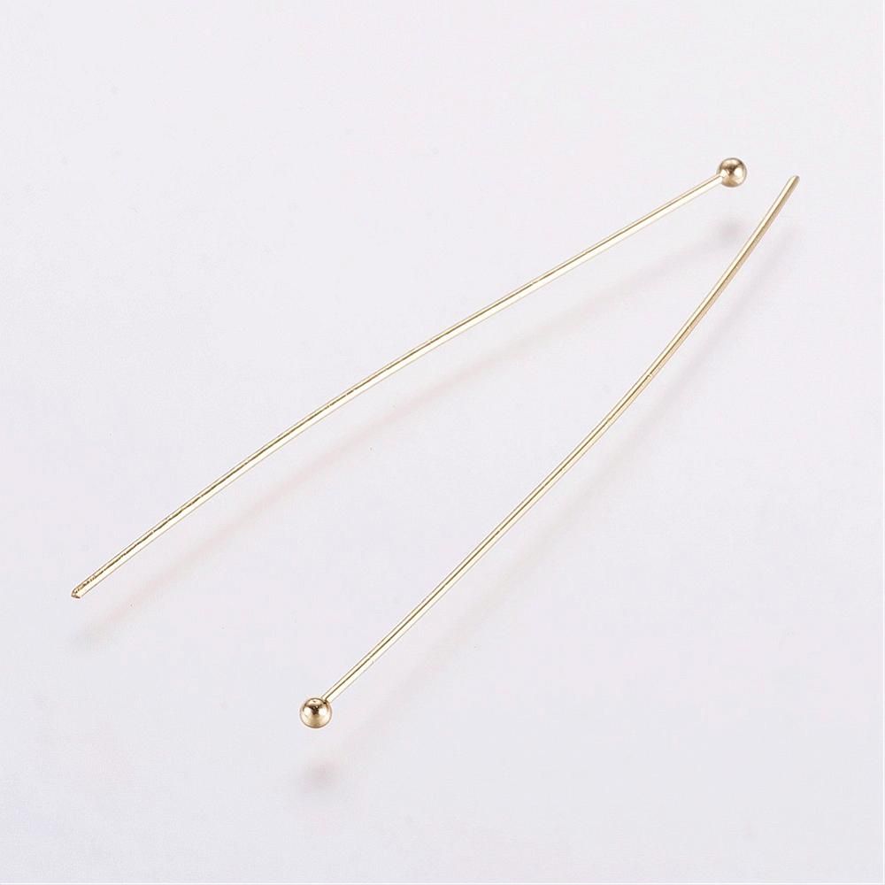 10pcs/ Rack Plating Brass Ball Head pins, Long-Lasting Plated/61x0.6mm