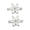 2pcs/Brass Pave Cubic Zirconia Connector Charms/17x11.5x3.5mm
