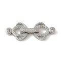 Brass Pave Clear Cubic Zirconia Fold Over Clasp/29mm