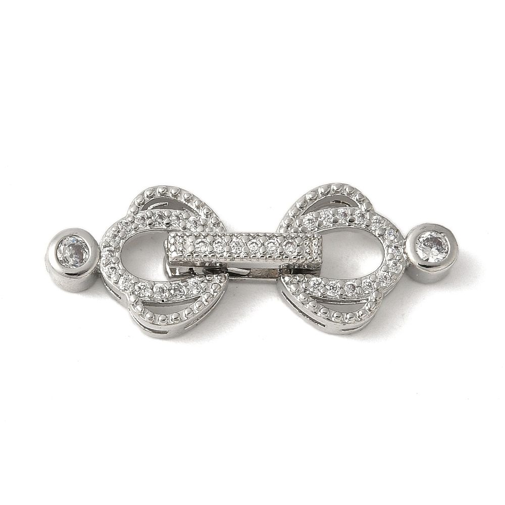 Brass Pave Clear Cubic Zirconia Fold Over Clasp/29mm