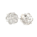 2pcs/Flower Brass Clear Cubic Zirconia Bead Caps, Long-Lasting Plated/14.5x5mm