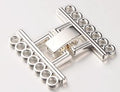 7 Strands Alloy and Brass Fold Over Clasp/24x22.5x5mm
