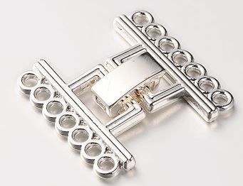 7 Strands Alloy and Brass Fold Over Clasp/24x22.5x5mm