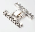 9 Strands Alloy and Brass Fold Over Clasp/24x29x5mm