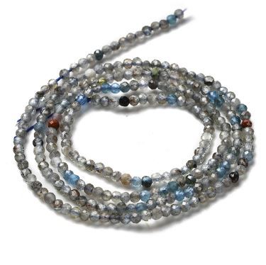 Natural Apatite Beads Strands, Faceted Round, 2mm, Hole: 0.5mm, about 175~233pcs/strand, 15.16''~15.35''(38.5~39cm)