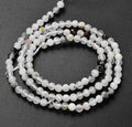 Natural Rainbow Moonstone Beads Strands, Faceted Round, 3mm, Hole: 0.7mm, about 123~132pcs/strand, 14.57''~14.96''(37~38cm)