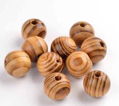 20pcs/Round Natural Wood Beads, Dyed, Lead Free, BurlyWood, 16x15mm, Hole: 4mm