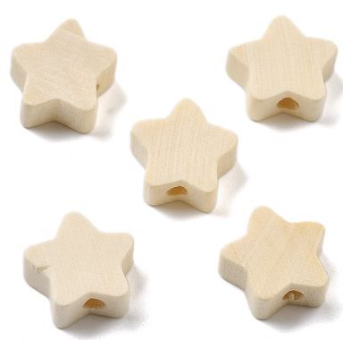 20pcs/Schima Wood Beads, Star, PapayaWhip, 11x12x5mm, Hole: 2mm