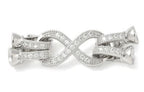 Brass Micro Pave Clear Cubic Zirconia Fold Over Clasp/36mm