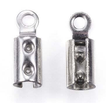 10pcs/304 Stainless Steel Folding Crimp Ends/ 8.5x3mm