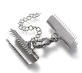 arnish Resistant 304 Stainless Steel Curb Chain Extender, with Lobster Claw Clasps and Ribbon Crimp Ends/ 25mm