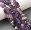 Natural Amethyst Beads Strands, Rectangle, 18x13x5.5mm, Hole: 1mm, about 11pcs/strand, 7.68''~7.87''(19.5~20cm)