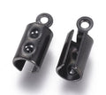 4pcs/ 304 Stainless Steel Folding Crimp Ends/10x4mm