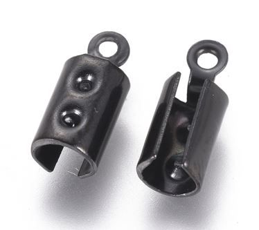 4pcs/ 304 Stainless Steel Folding Crimp Ends/10x4mm