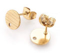 4pcs/ Non-Tarnish 304 Stainless Steel Ear Stud Findings, with Ear Nuts , multiple colors, factures
