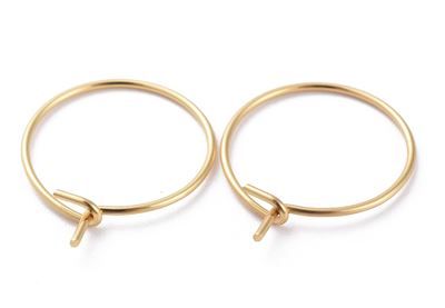 4pcs/ 316 Surgical Stainless Steel Hoop Earrings Findings/ 50x0.8mm