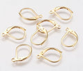 4pcs/304 Stainless Steel Leverback Earring Findings, with Loop, Real 18K Gold Plated/15x11x2mm