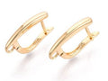 2pcs/Brass Hoop Earring Findings, Cadmium Free & Nickel Free & Lead Free/20x13x3mm