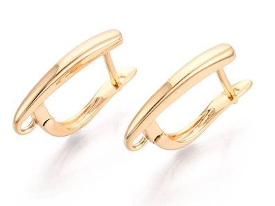 2pcs/Brass Hoop Earring Findings, Cadmium Free & Nickel Free & Lead Free/20x13x3mm