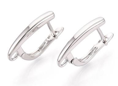 2pcs/Brass Hoop Earring Findings, Cadmium Free & Nickel Free & Lead Free/20x13x3mm