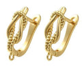 2pcs/Brass Hoop Earring Findings, Cadmium Free & Nickel Free & Lead Free, Chain Charm, Real 18K Gold Plāte/18.5x12x6.5mm