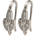 2pcs/Brass Micro Pave Clear Cubic Zirconia Earring Hooks/ 16.5x5.5x9mm