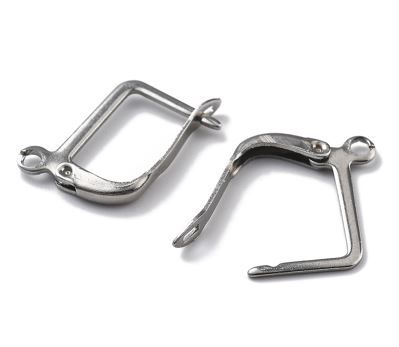 4pcs/304 Stainless Steel Hoop Earring Findings/ 17.2x12mm