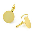 2pcs/Brass Leverback Earring Findings, Long-Lasting Plated, Flat Round, Real 18K Gold Plated/23x15x11mm