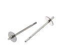 10pcs/304 Stainless Steel Stud Earring Findings, for Half Drilled Beads/14x4mm