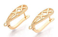 2pcs/Brass Hoop Earring Findings, Cadmium Free & Nickel Free & Lead Free/21.5x12x7mm