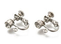 2pcs/ Clip-on Earring Settings, with Rhinestone/ 14x17x5mm