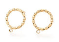 2pcs/Brass Stud Earring Findings, Long-Lasting Plated,Nickel Free, Real 18K Gold Plated/14x11.9mm