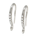 2pcs/ Brass Earring Hooks, Long-Lasting Plated, Nickel Free, with ABS Imitation Pearl, Real Platinum Plated/Size: 18.5x10x2mm