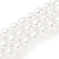 Electroplate Glass Beads Strands, AB Color Plated, Faceted(96 Facets), Round, White, 7~8mm, Hole: 1.2~1.6mm, about 68~70pcs/strand, 20.08''(51cm)
