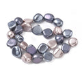 Electroplated Shell Pearl Beads Strands, Nuggets,, 12~14x12~16x9~14mm, Hole: 0.7~0.9mm, about 29pcs/strand, 15.28''(38.8cm)