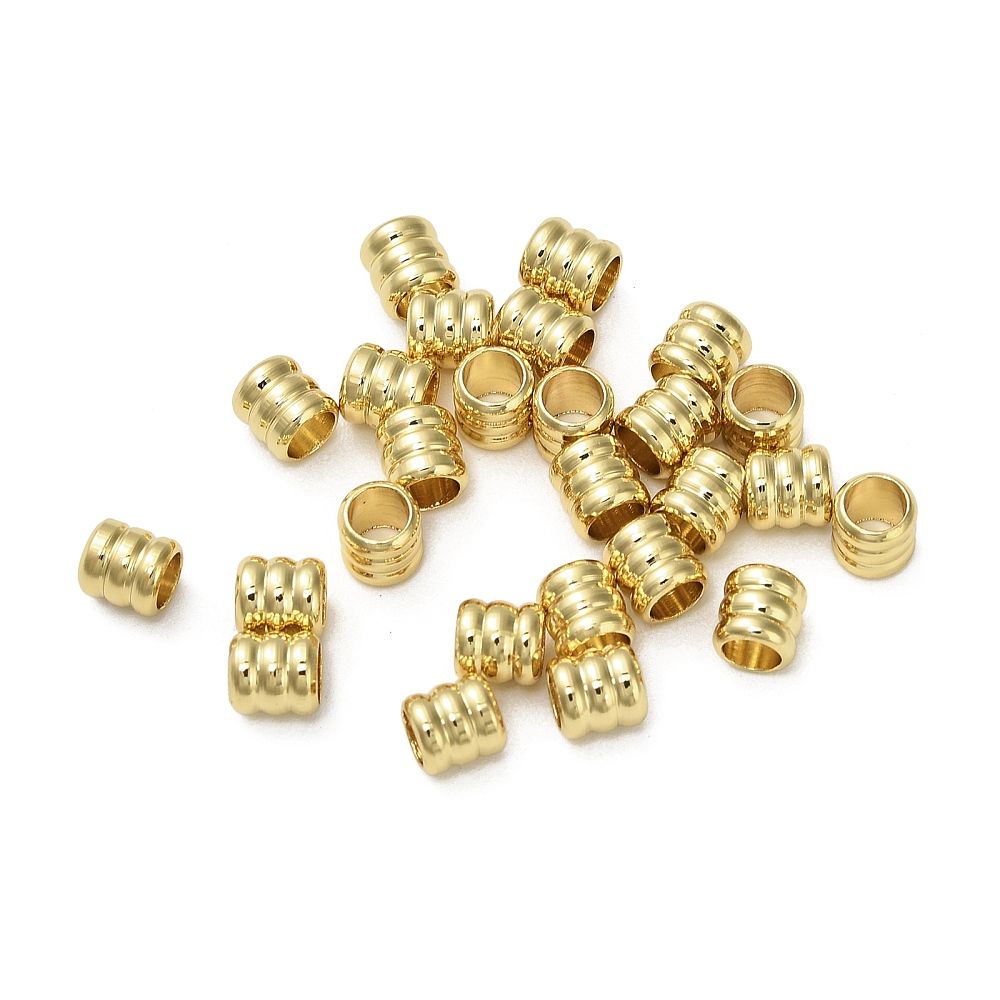 10pcs/Brass Beads, Column, Real 18K Gold Plated/4.5x4mm