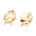 2pcs/Brass Hoop Earring Findings, Horse Eye, Cadmium Free & Lead Free, Long-Lasting Plated, Rack Plating, Real 18K Gold Plated/16x9.5x14mm